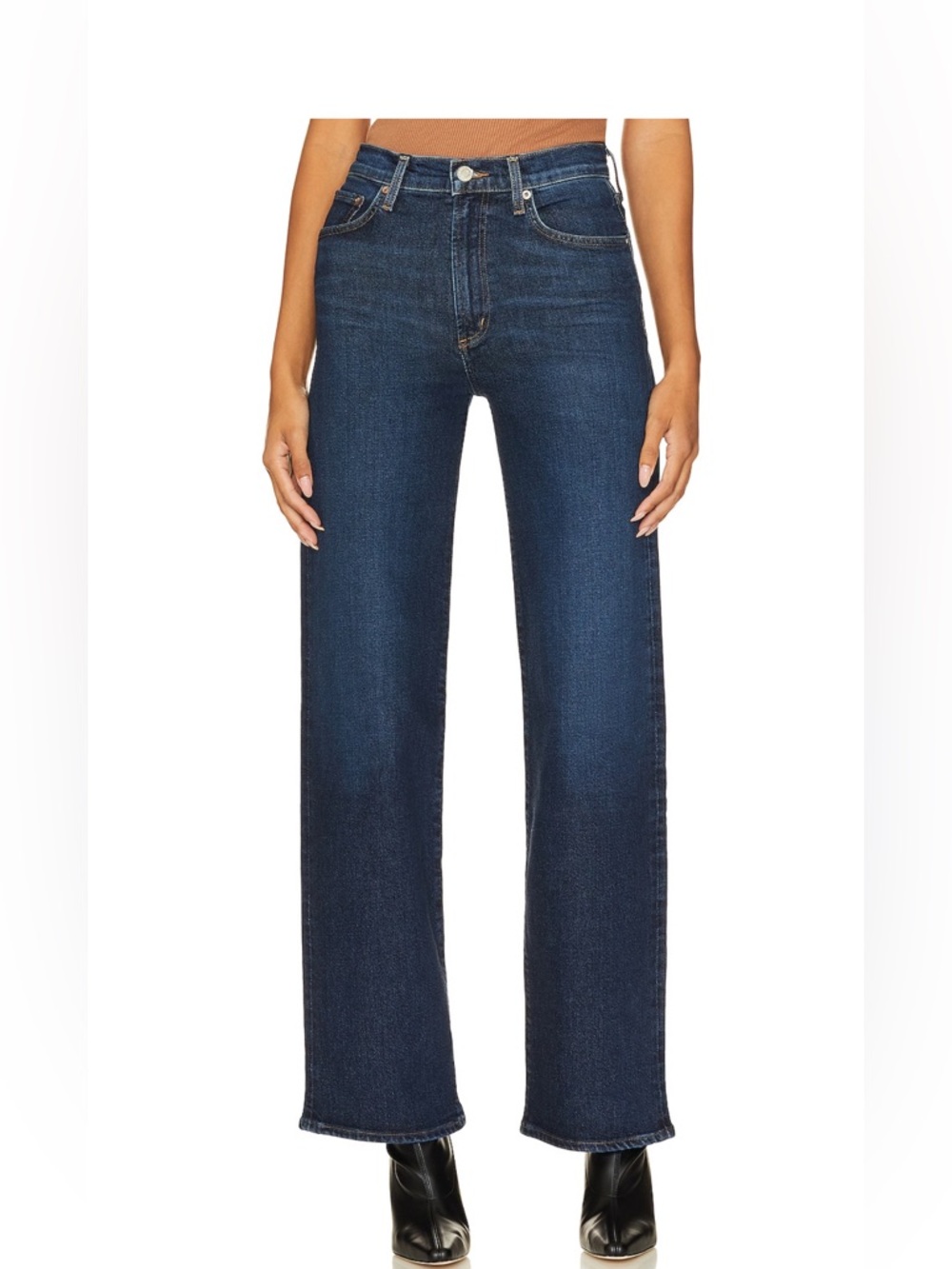 Agolde Harper Mid Rise Wide Straight Jeans in Formation Size 25